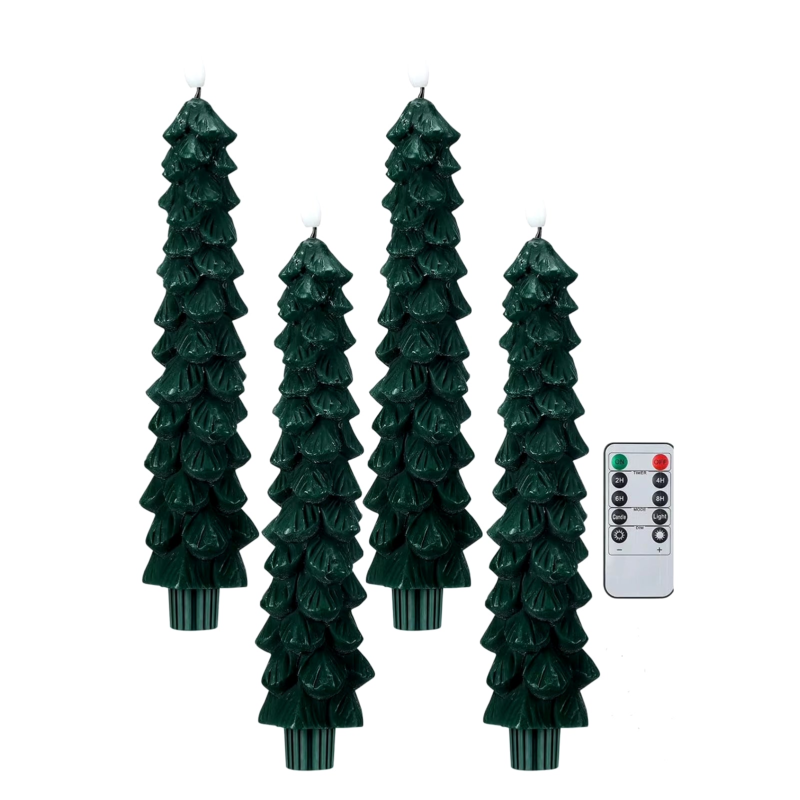 Festive Pinecone LED Tree Candles – Flameless & Remote-Controlled for a Cozy Holiday Glow!