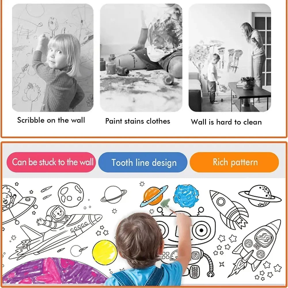 Children's Drawing Roll – 120 Inches of Creative Fun with Easy Tear Design!