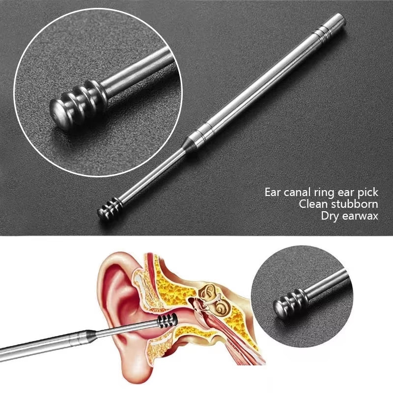 6-Piece Stainless Steel Ear Wax Removal Tool Set – Gentle, Effective, and Portable