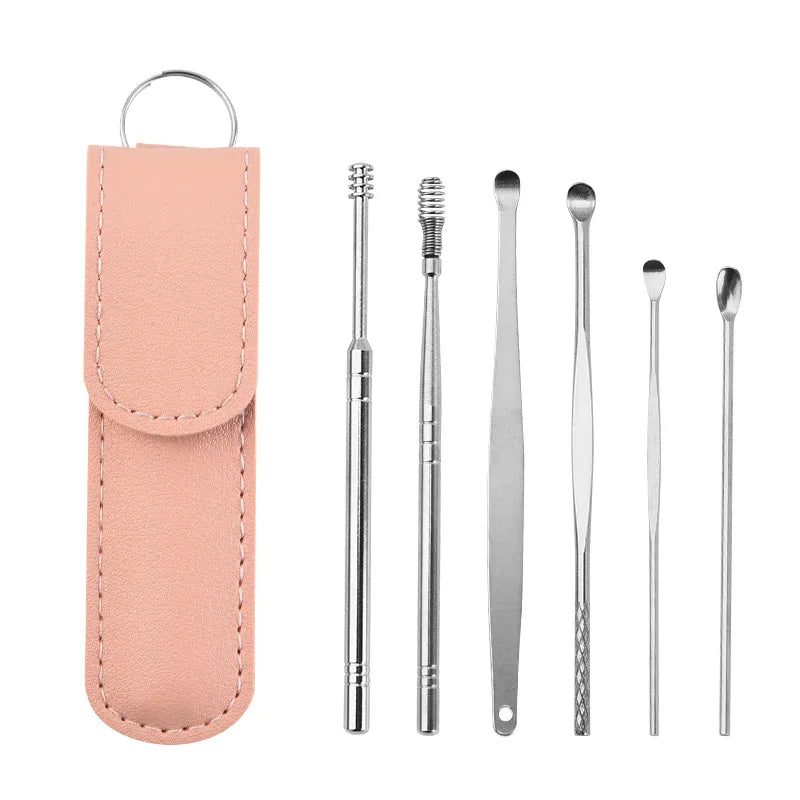 6-Piece Stainless Steel Ear Wax Removal Tool Set – Gentle, Effective, and Portable