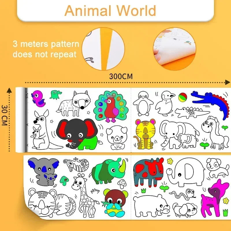 Children's Drawing Roll – 120 Inches of Creative Fun with Easy Tear Design!