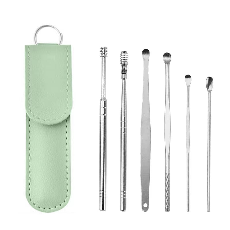 6-Piece Stainless Steel Ear Wax Removal Tool Set – Gentle, Effective, and Portable