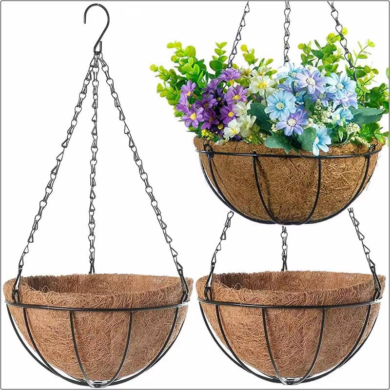 Eco-Friendly Hanging Planter with Coconut Liner